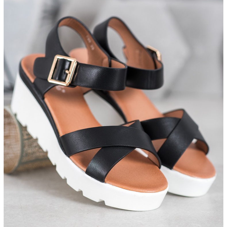 Weide Sandales à la mode noir 1