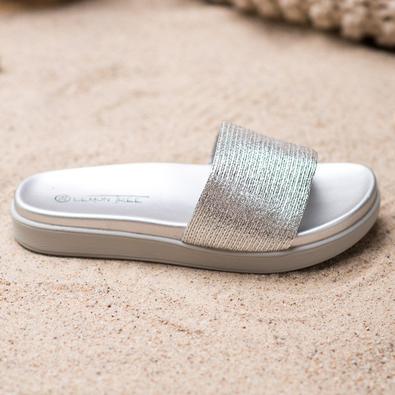 SHELOVET Pantoufles classiques en argent gris 1