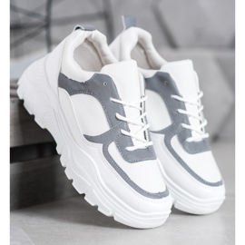 SHELOVET Baskets lacées à la mode blanche 1