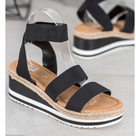 Weide Chaussures compensées à enfiler avec une bande élastique le noir 2