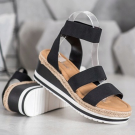 Weide Chaussures compensées à enfiler avec une bande élastique le noir 1