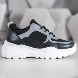 SHELOVET Baskets lacées à la mode noir 1