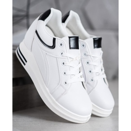 SHELOVET Baskets compensées blanches 1