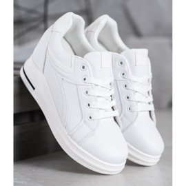SHELOVET Baskets compensées blanches 1