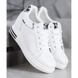 SHELOVET Baskets compensées blanches 2