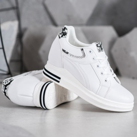 SHELOVET Baskets compensées blanches 1