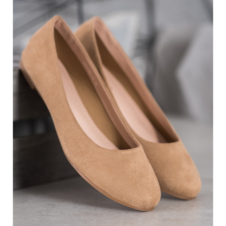 Best Shoes Ballerines en daim brun 2