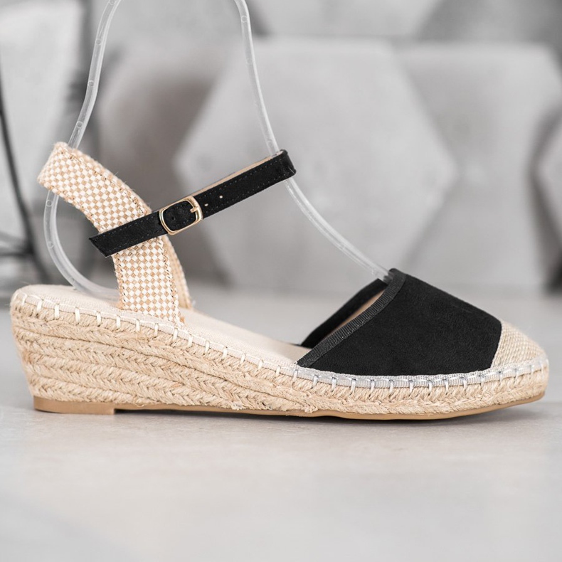 Best Shoes Sandales Espadrilles Noires 1