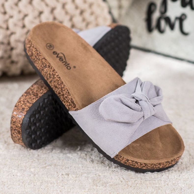 Evento Pantoufles En Daim Sur La Plateforme gris 1