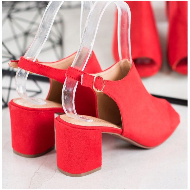 SHELOVET Sandales classiques à talons hauts rouge 1 SHELOVET Sandales classiques à talons hauts rouge 1