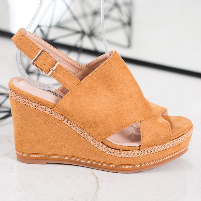 Best Shoes Sandales de mode camel brun 2