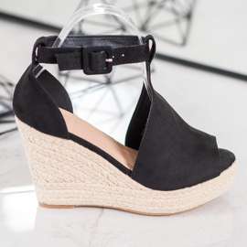 Queen Vivi Compensées en daim noir 2