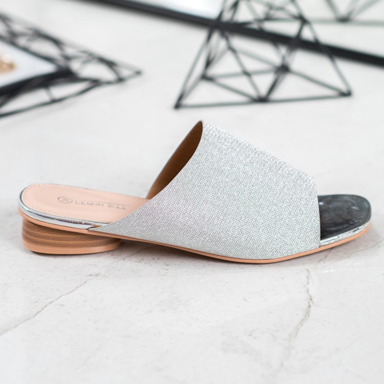 SHELOVET Pantoufles Élégantes À Paillettes gris 2