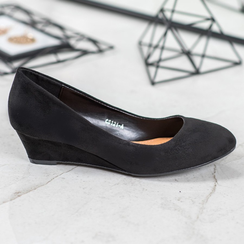 SHELOVET Escarpins compensés noirs 2