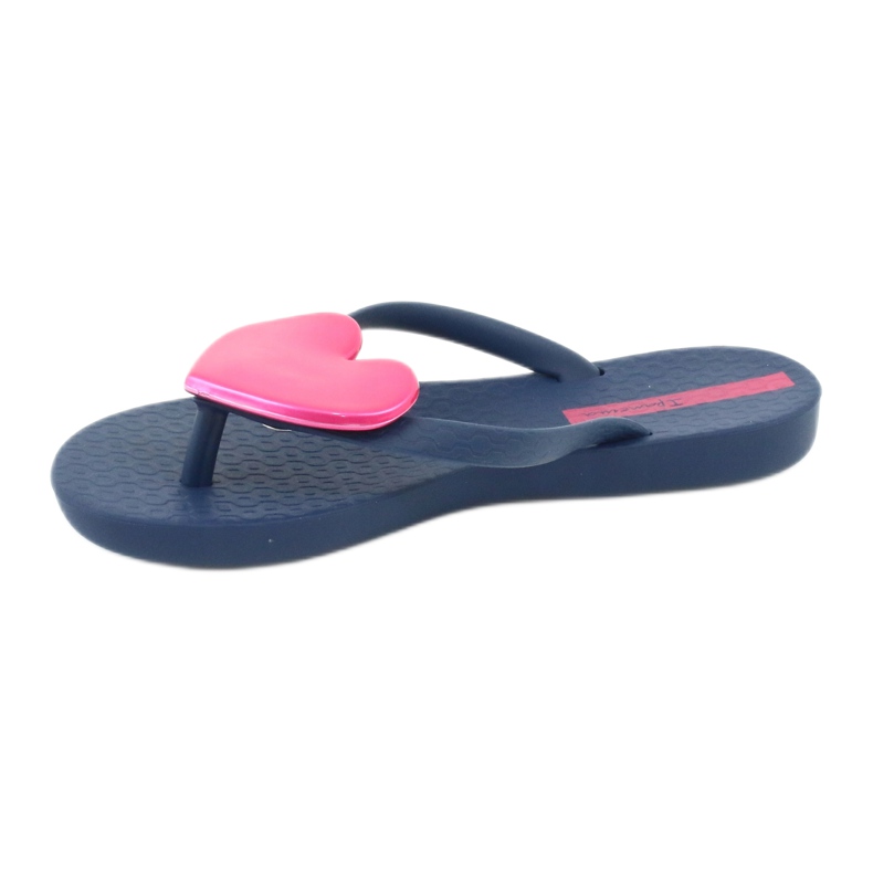 Ipanema Flip bleu marine des filles -flops avec un cœur rose d'ipanème 1