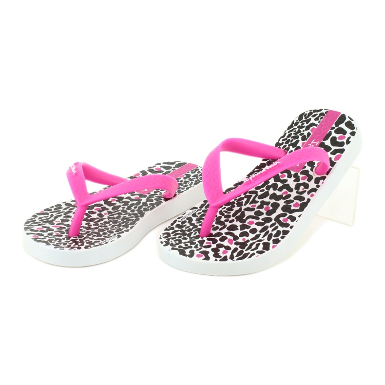 Ipanema 82777 tongs imprimé léopard blanc noir rose 2
