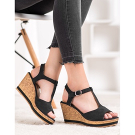 GOLL Chaussures compensées en daim le noir 4