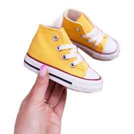 Baskets pour enfants classiques à haut-type jaune 2