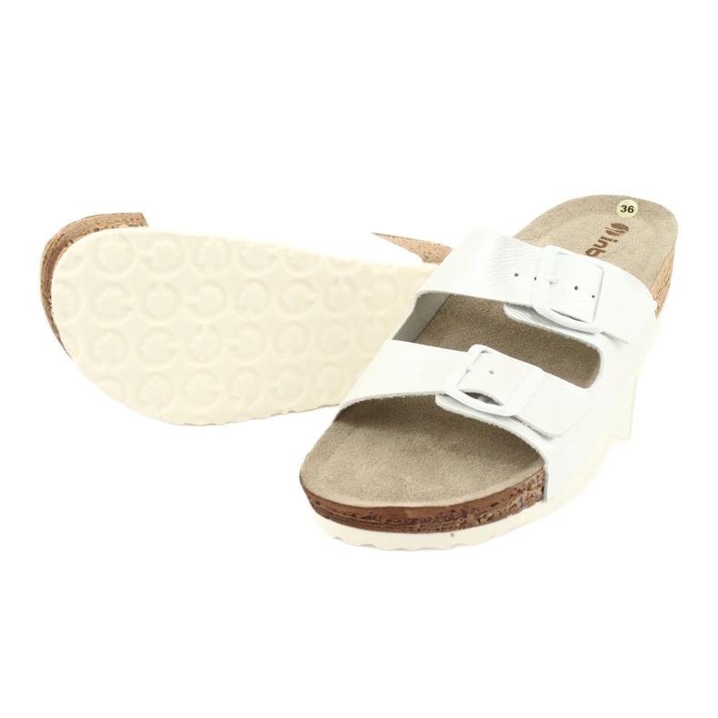 Chaussons femme blanc perle Inblu NM019 blanche multicolore 3