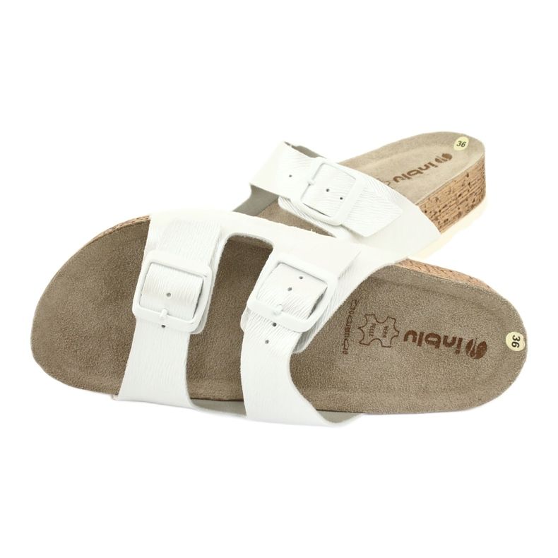 Chaussons femme blanc perle Inblu NM019 blanche multicolore 4