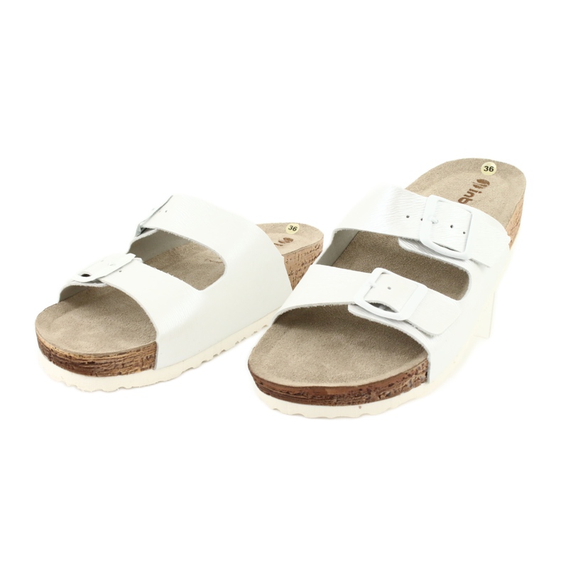 Chaussons femme blanc perle Inblu NM019 blanche multicolore 2