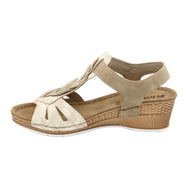 Sandales avec empiècement en cuir Inblu Sabbia EP017 beige doré 1