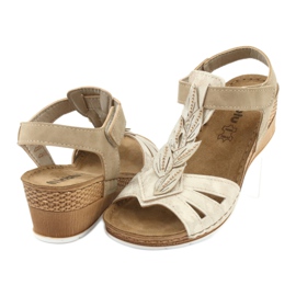 Sandales avec empiècement en cuir Inblu Sabbia EP017 beige doré 3