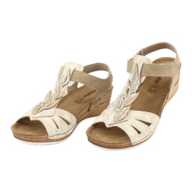 Sandales avec empiècement en cuir Inblu Sabbia EP017 beige doré 2