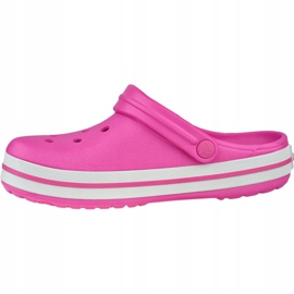 Chaussures Crocs Crocband 11016-6QR blanche rose 1