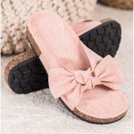 SHELOVET Pantoufles En Daim Sur La Plateforme rose 1