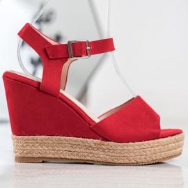 Clowse Sandales rouges sur un talon haut 2