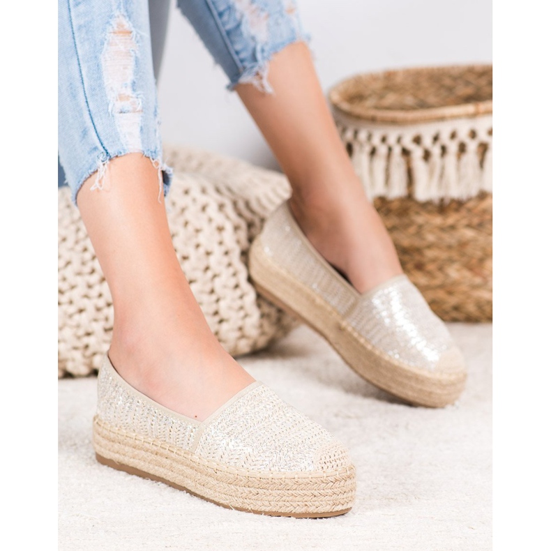 SHELOVET Espadrilles Tressées Sur La Plateforme gris 2