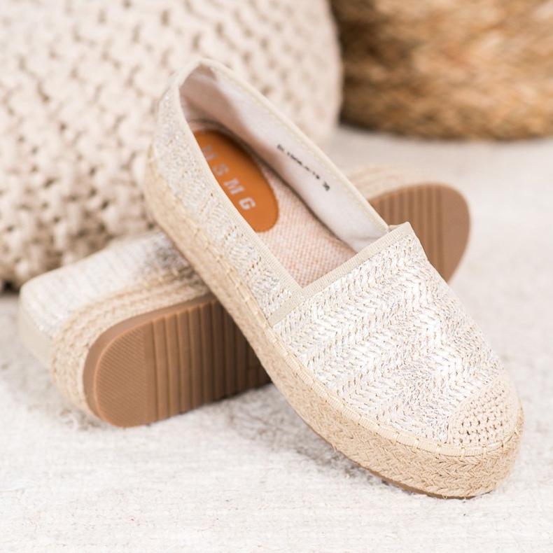SHELOVET Espadrilles Tressées Sur La Plateforme gris 1