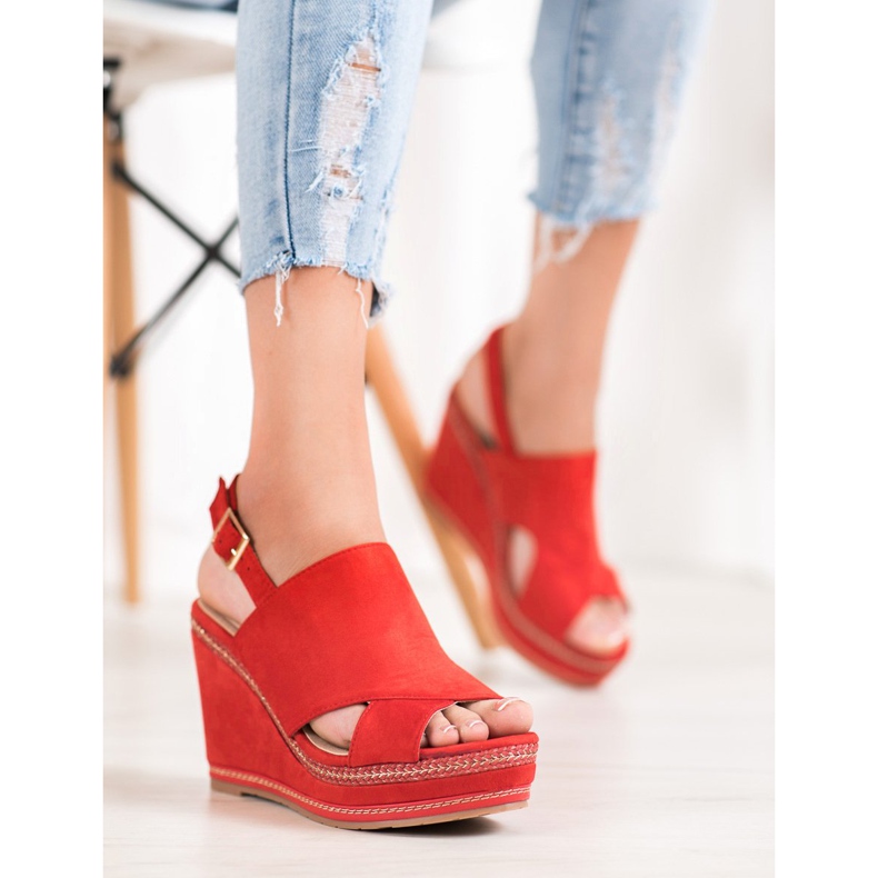 Best Shoes Sandales de mode rouges 1