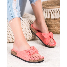 SHELOVET Pantoufles En Daim Sur La Plateforme rose 2