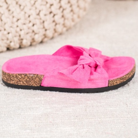 SHELOVET Pantoufles En Daim Sur La Plateforme rose 2