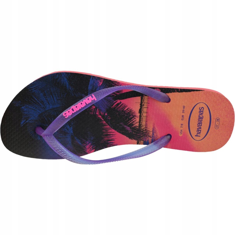 Havaianas Slim Paisage 4132614-6024 tongs bleu marine rose 2