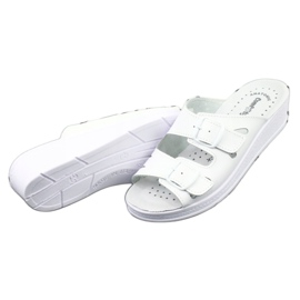 Les tongs en cuir des femmes sont des quartiers blancs blanche 3