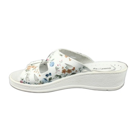 Chaussons compensés femme Comfooty Mia Flowers blanc multicolore 1
