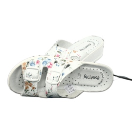 Chaussons compensés femme Comfooty Mia Flowers blanc multicolore 3
