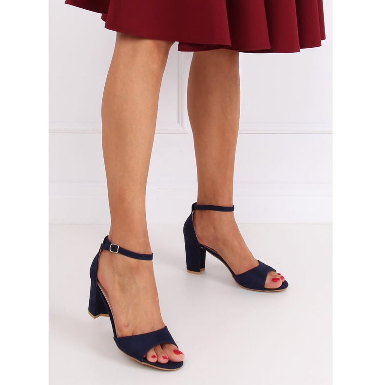 Sandales à talons bleu marine 88-395 Bleu 1