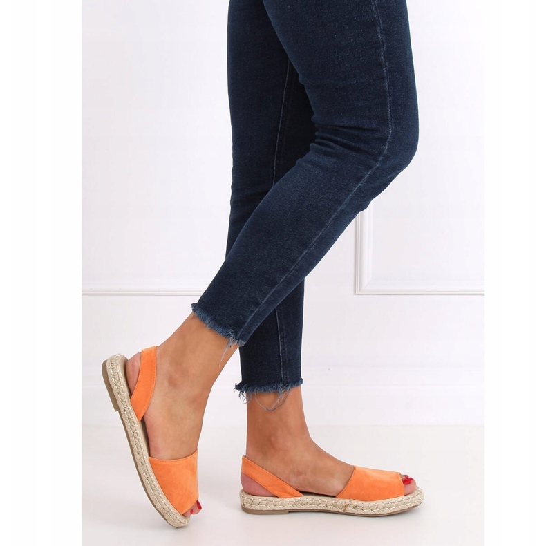 Espadrilles blanches orange 99-26A Orange 2