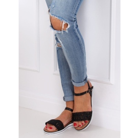 Sandales noires pour femmes 35-197 Noir le noir 1