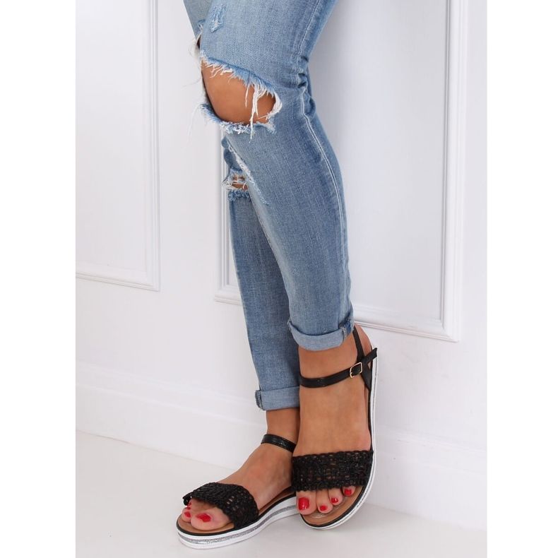 Sandales noires pour femmes 35-197 Noir 1