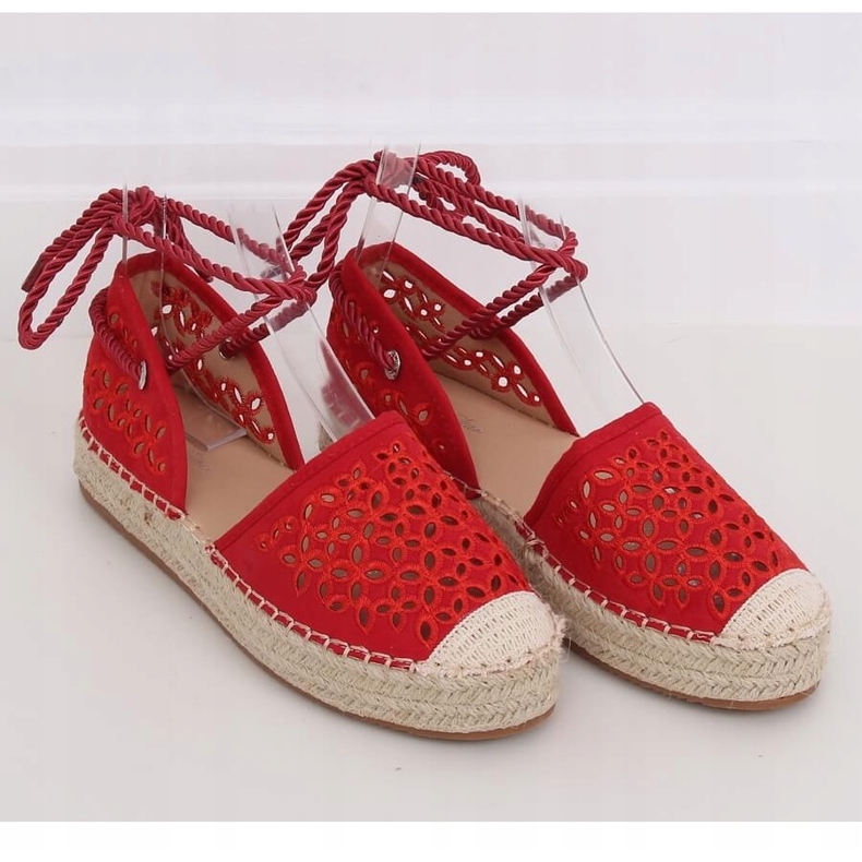 Espadrilles nouées autour de la cheville rouge G1573 Rouge 1 Espadrilles nouées autour de la cheville rouge G1573 Rouge 1