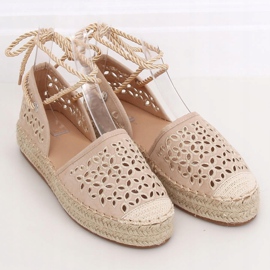 Espadrilles nouées avec une cheville beige G1573 Beige 1 Espadrilles nouées avec une cheville beige G1573 Beige 1