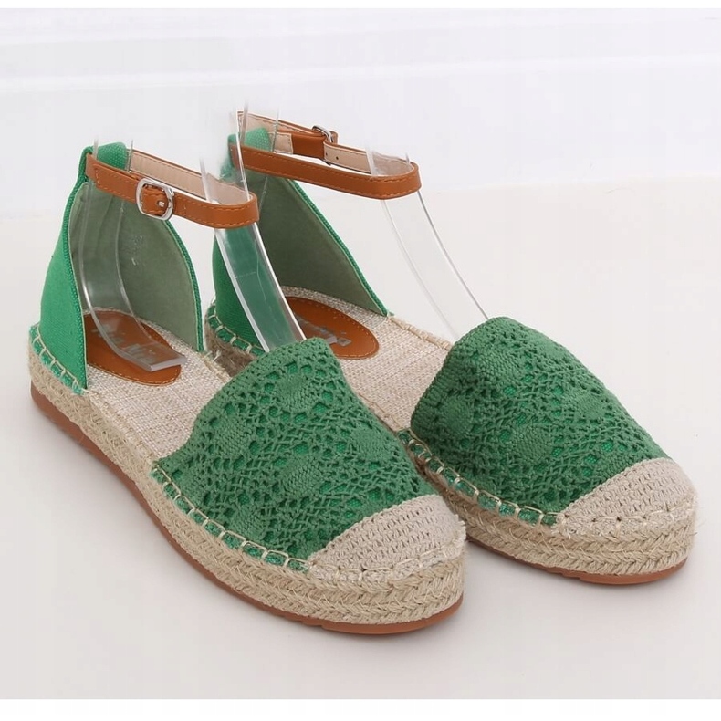 Espadrilles coupées vertes 3035 Vert 1