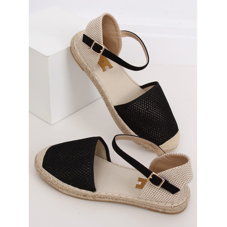 Espadrilles noires pour femmes MB-64119 Noir le noir 1 Espadrilles noires pour femmes MB-64119 Noir le noir 1