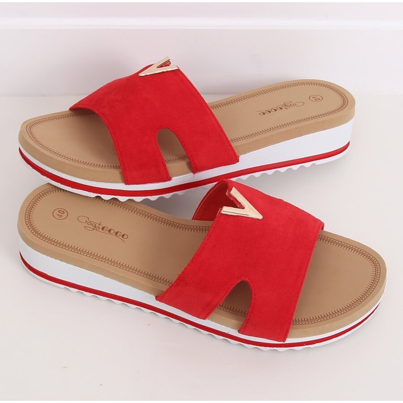 Pantoufles rouges pour femmes G-5035 Rouge 2