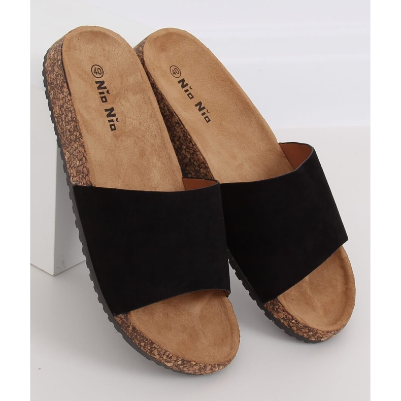 Noir PA-354 Chaussons semelle liège noir le noir 1